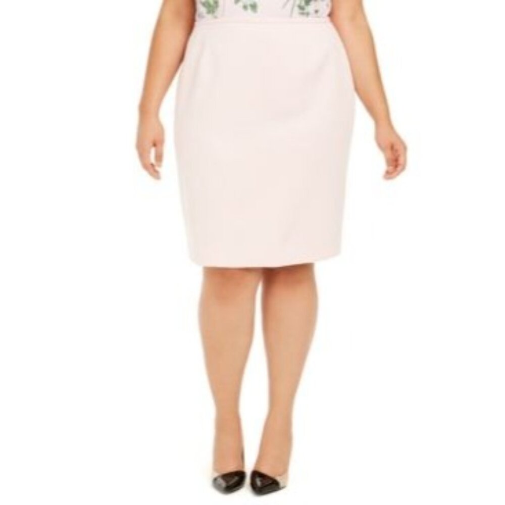 Calvin Klein Pencil‎ Skirt Womens Plus 24W Textured Pale Pink Office Wedding